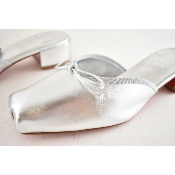 Christian Louboutin Mimiflirt 30 Silver Ballet Ballerina Slide Heel Mule 40 - Picture 15 of 16